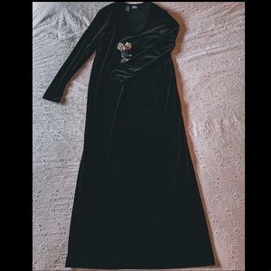 DKNY Maxi Velvet Black Dress